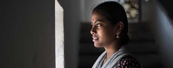 Une jeune femme bénéficiaire du soutien de France Parrainages en Inde